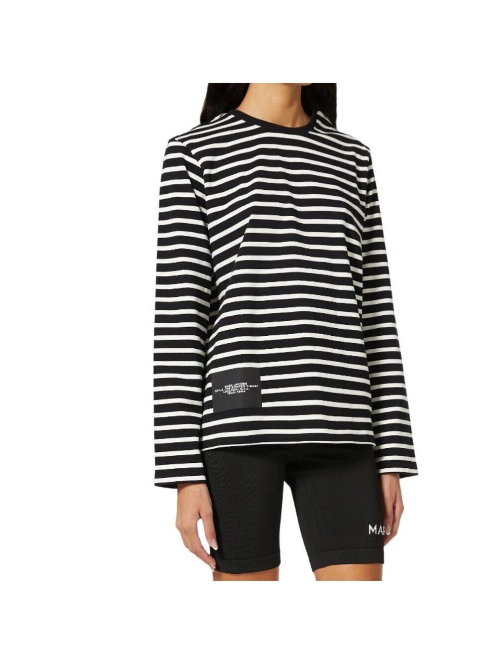 Marc Jacobs Black White Stripe Cotton Long Sleeve Tee XL MSRP $295